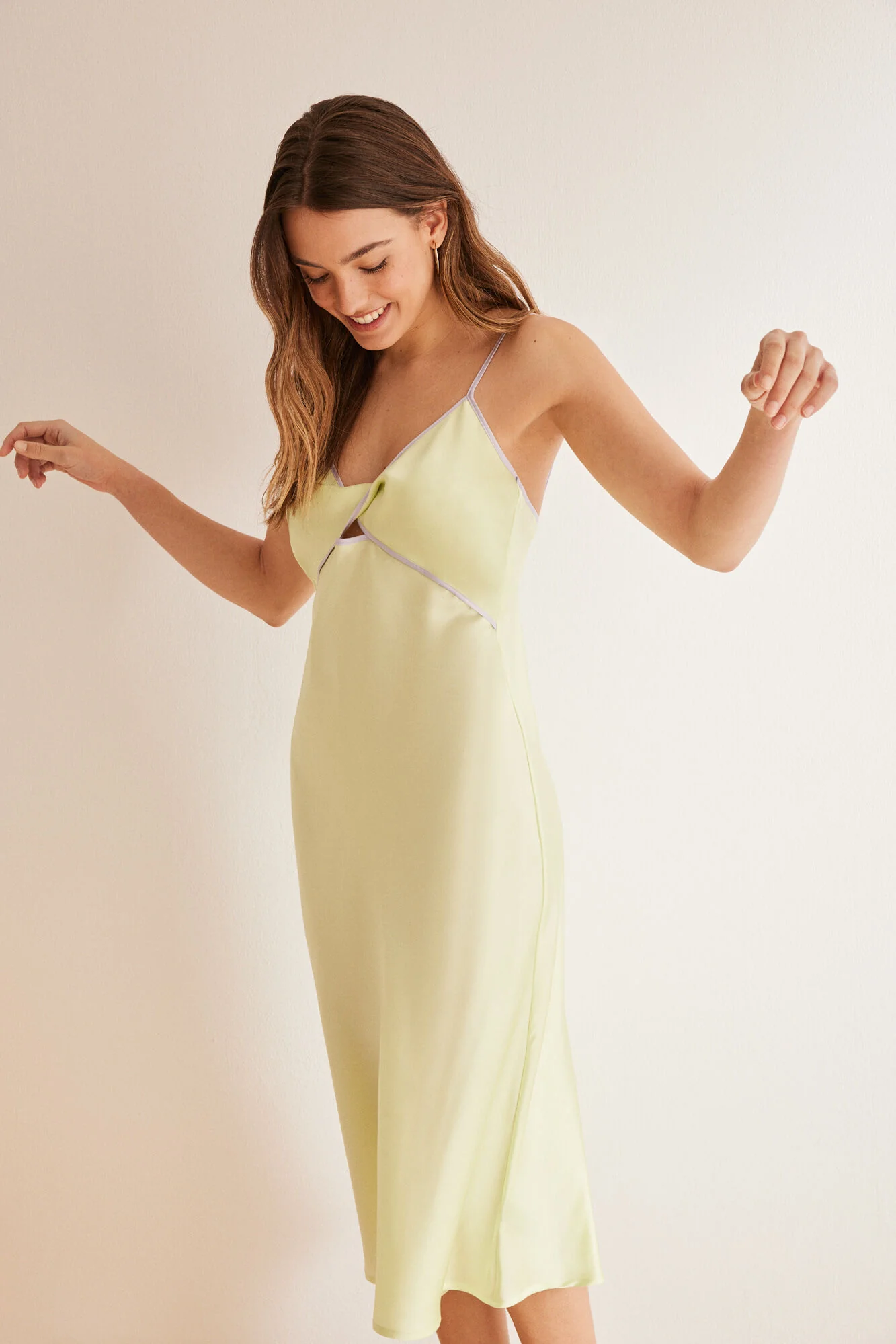 Green midi nightgown with straps - Image 5