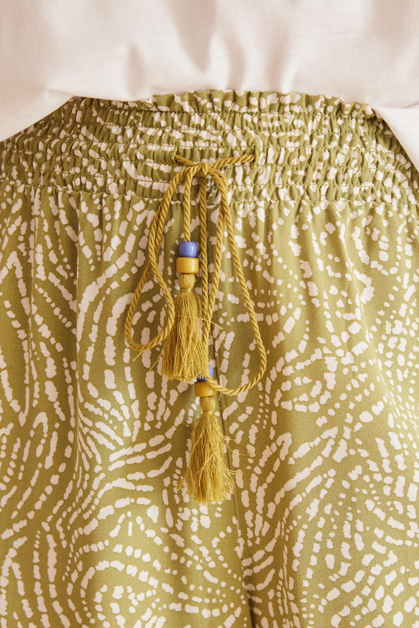 Green ethnic print trousers - Image 2