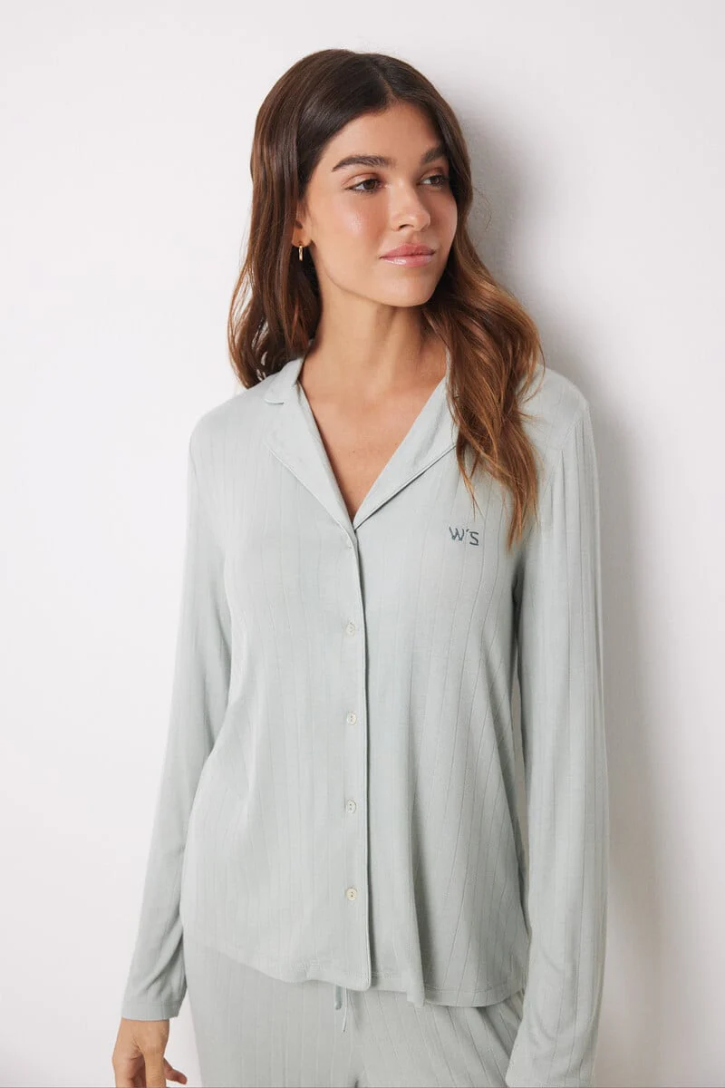 Green soft touch long shirt pajamas - Image 4