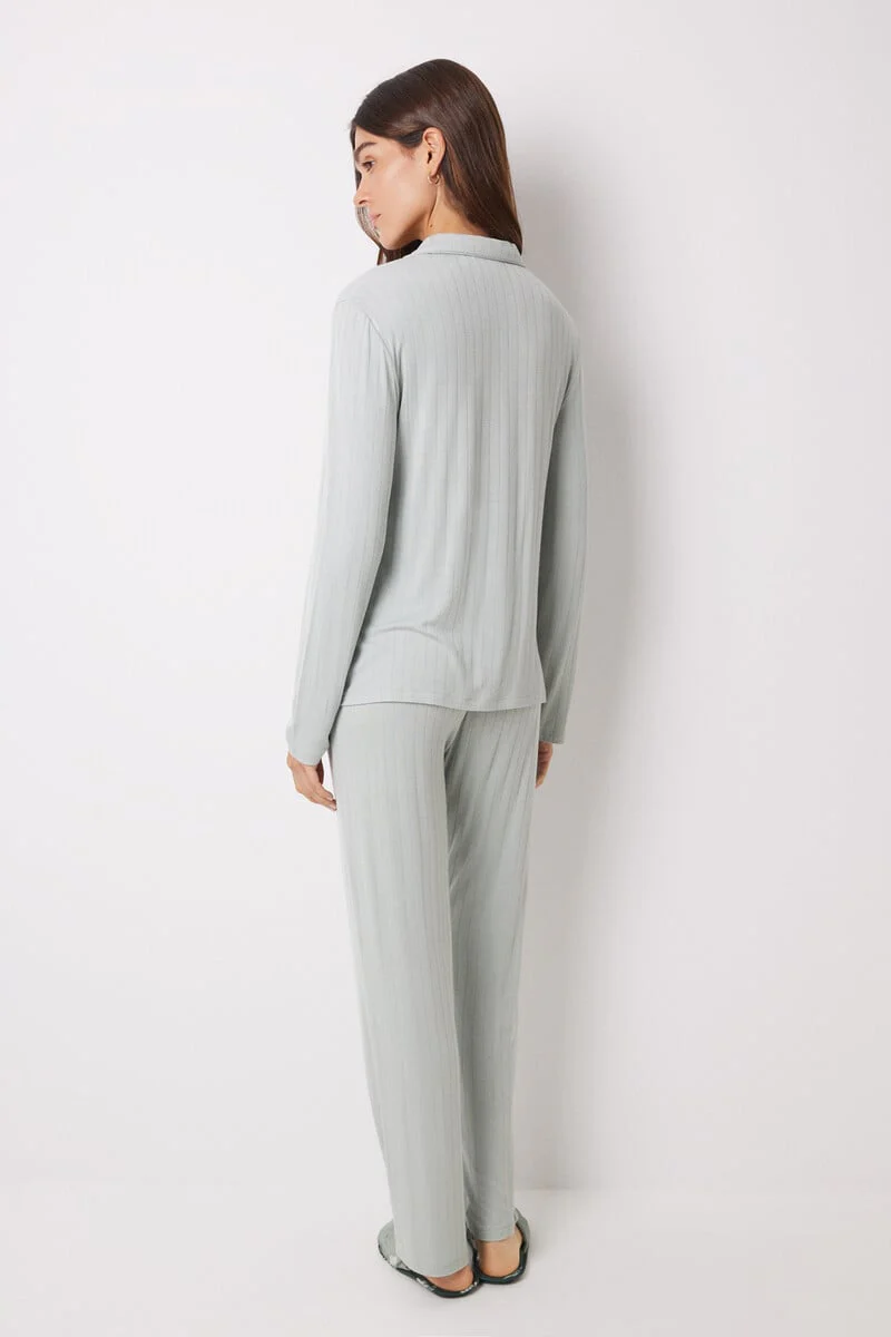 Green soft touch long shirt pajamas - Image 5