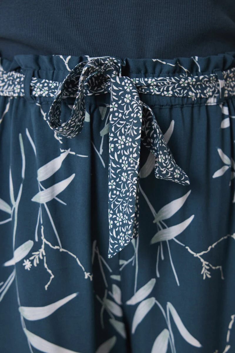 Leaf print viscose lounge pants - Image 2