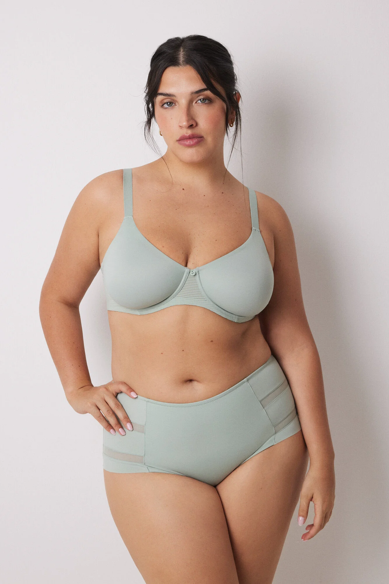 Green microfibre classic high briefs - Image 4