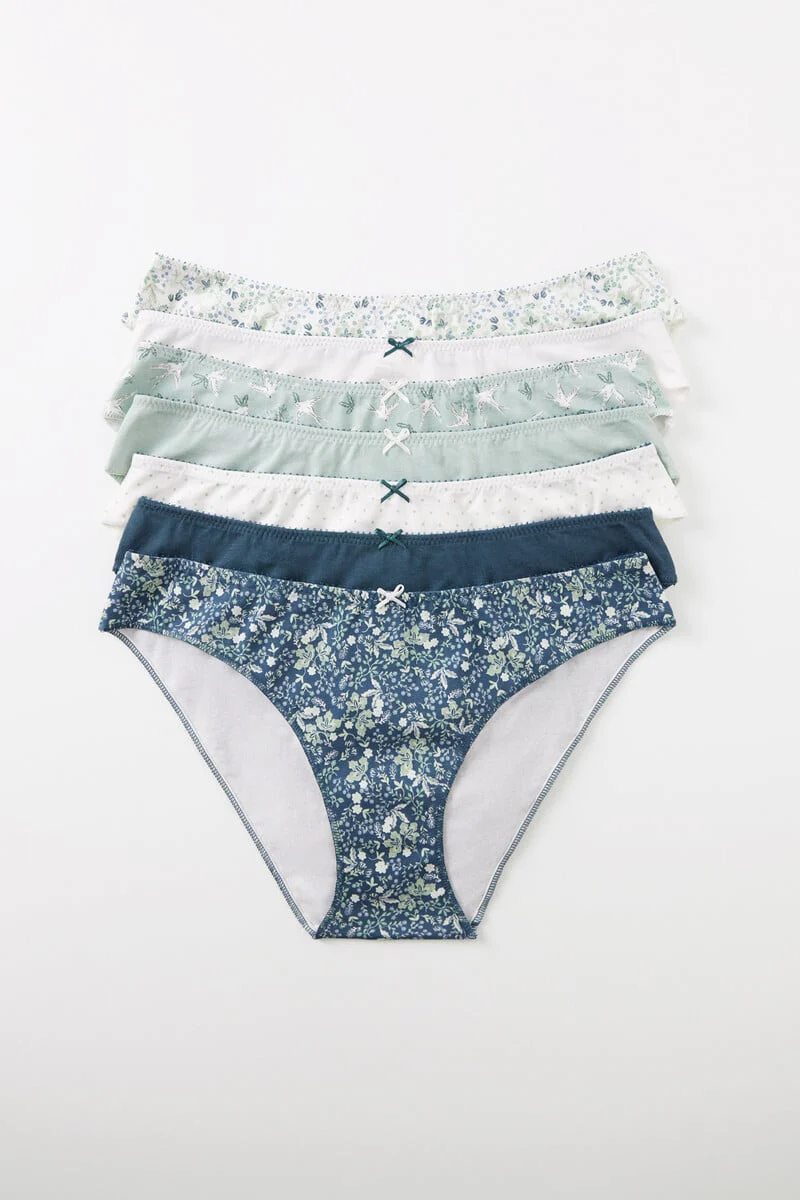 Pack of 7 classic printed cotton panties - Image 5
