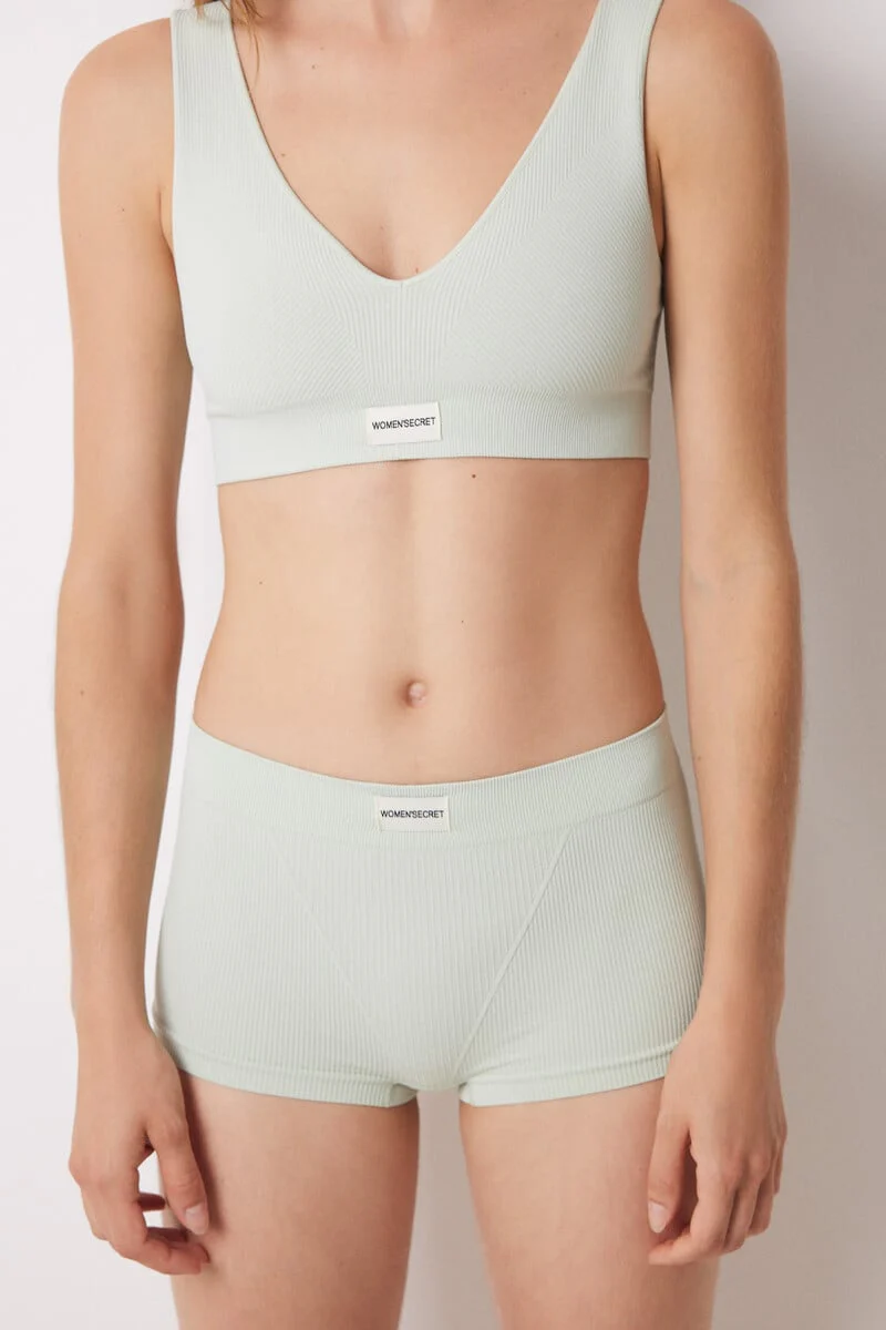 Light green seamless ribbed boxers briefs - Image 3