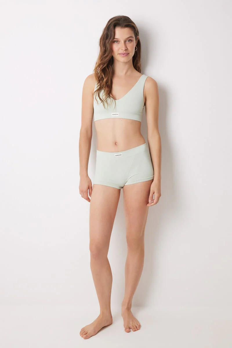 Light green seamless ribbed boxers briefs - Image 4