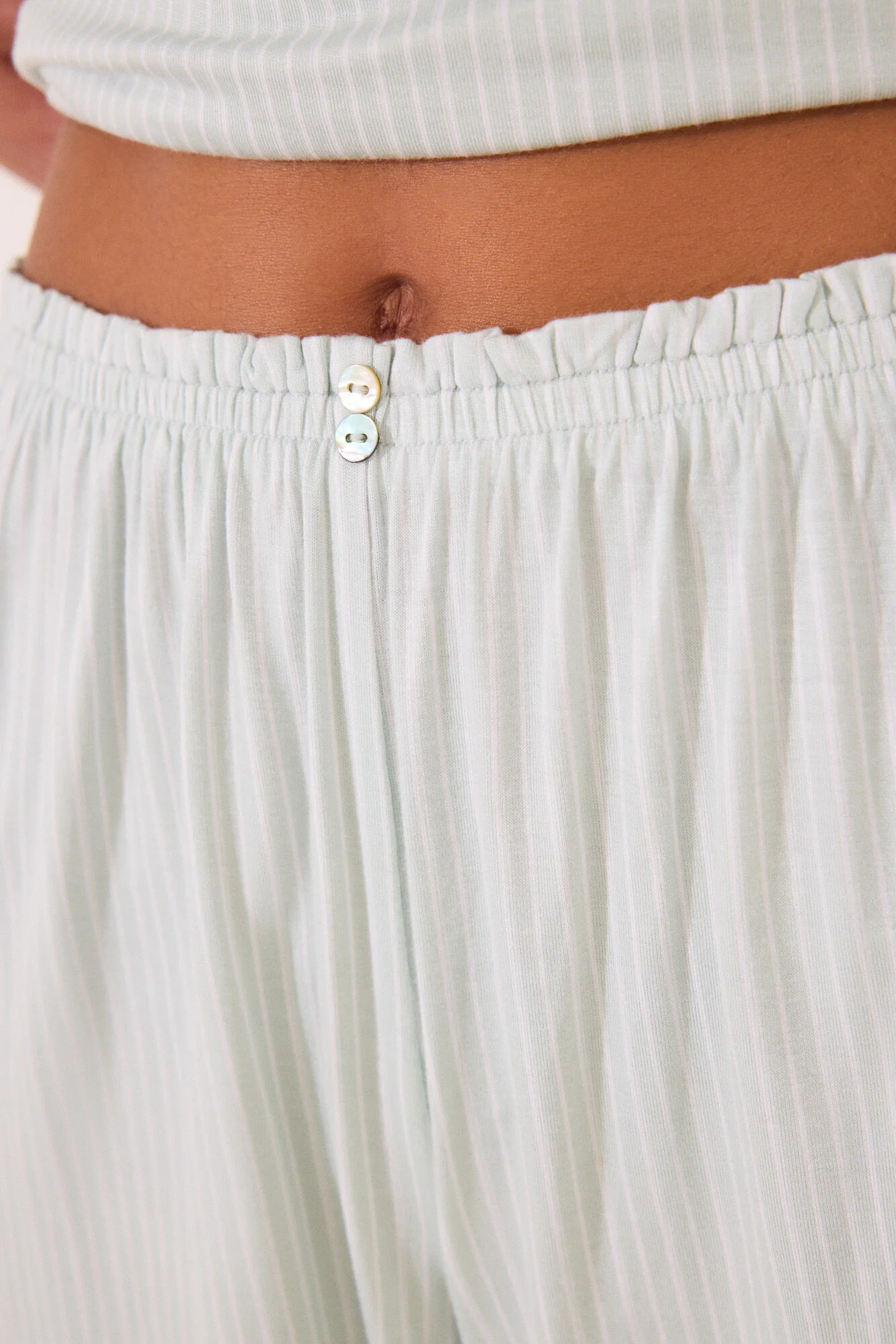 Green striped viscose short pyjamas - Image 5