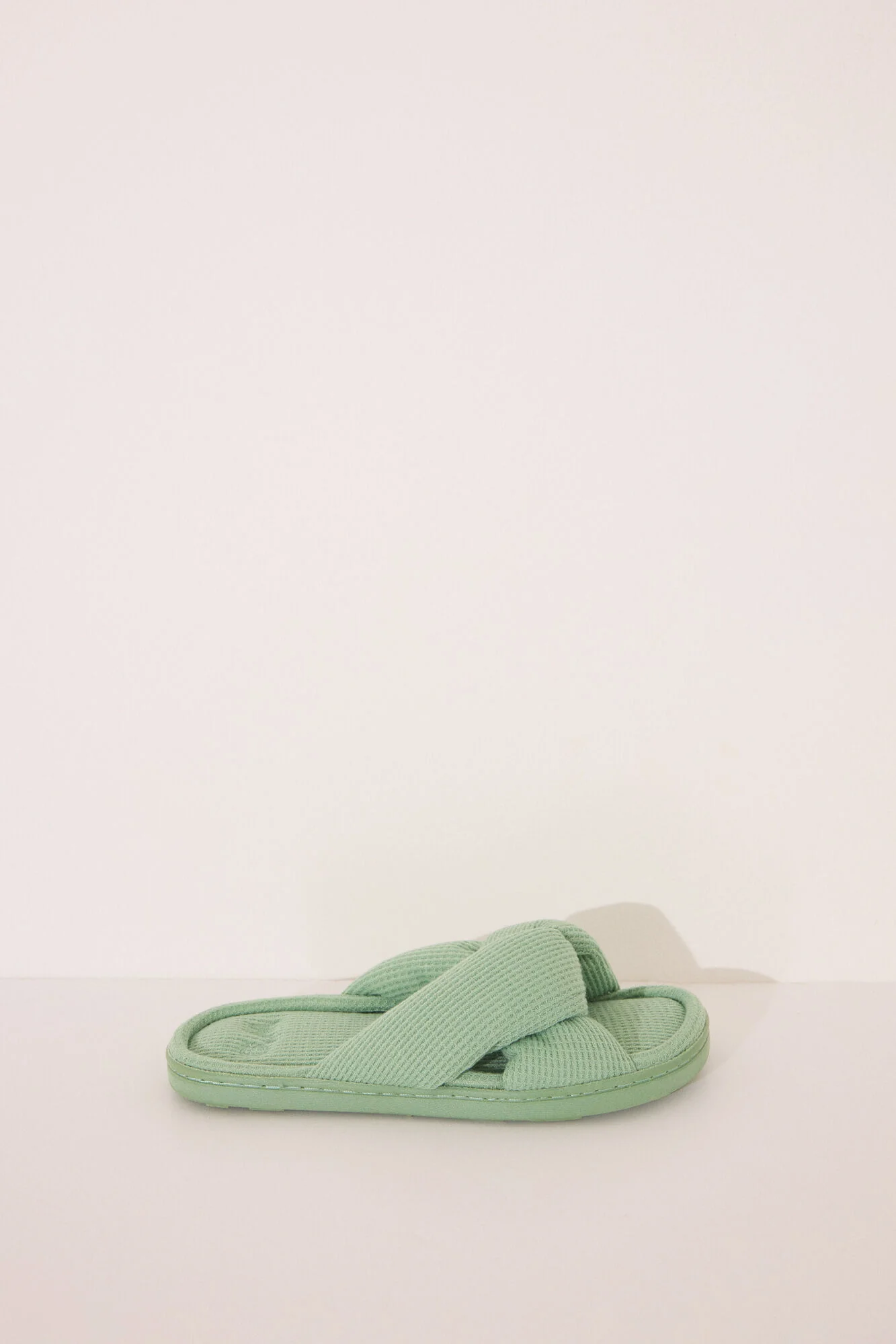 Green waffle open sneakers