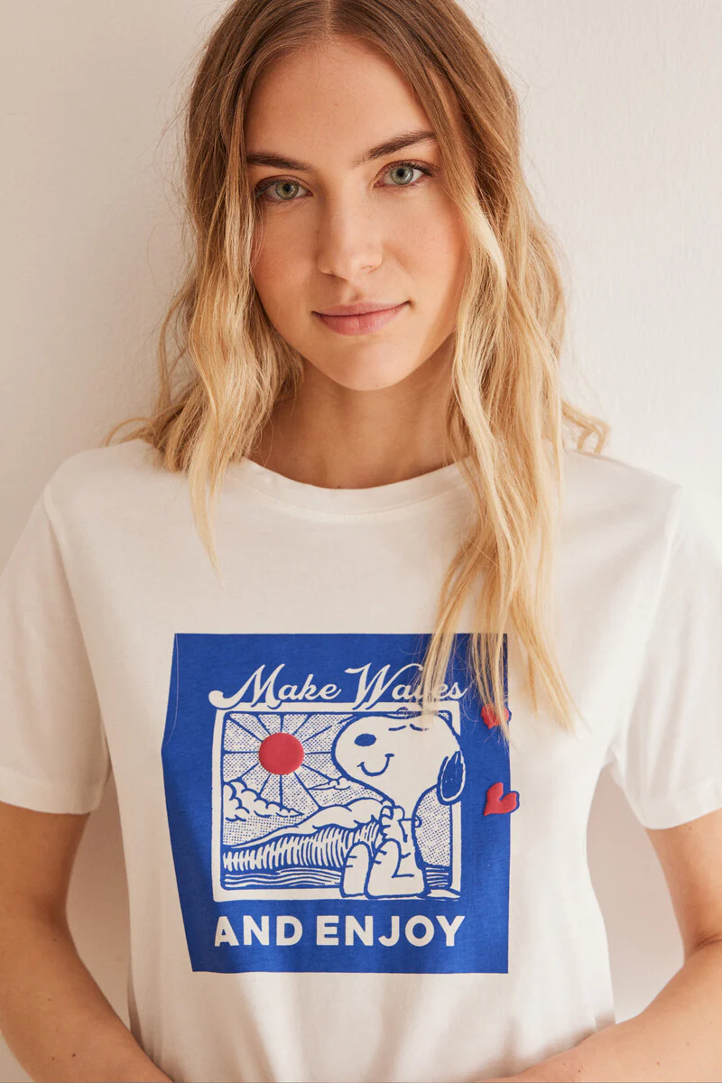 Grey 100% cotton Snoopy T-shirt - Image 2