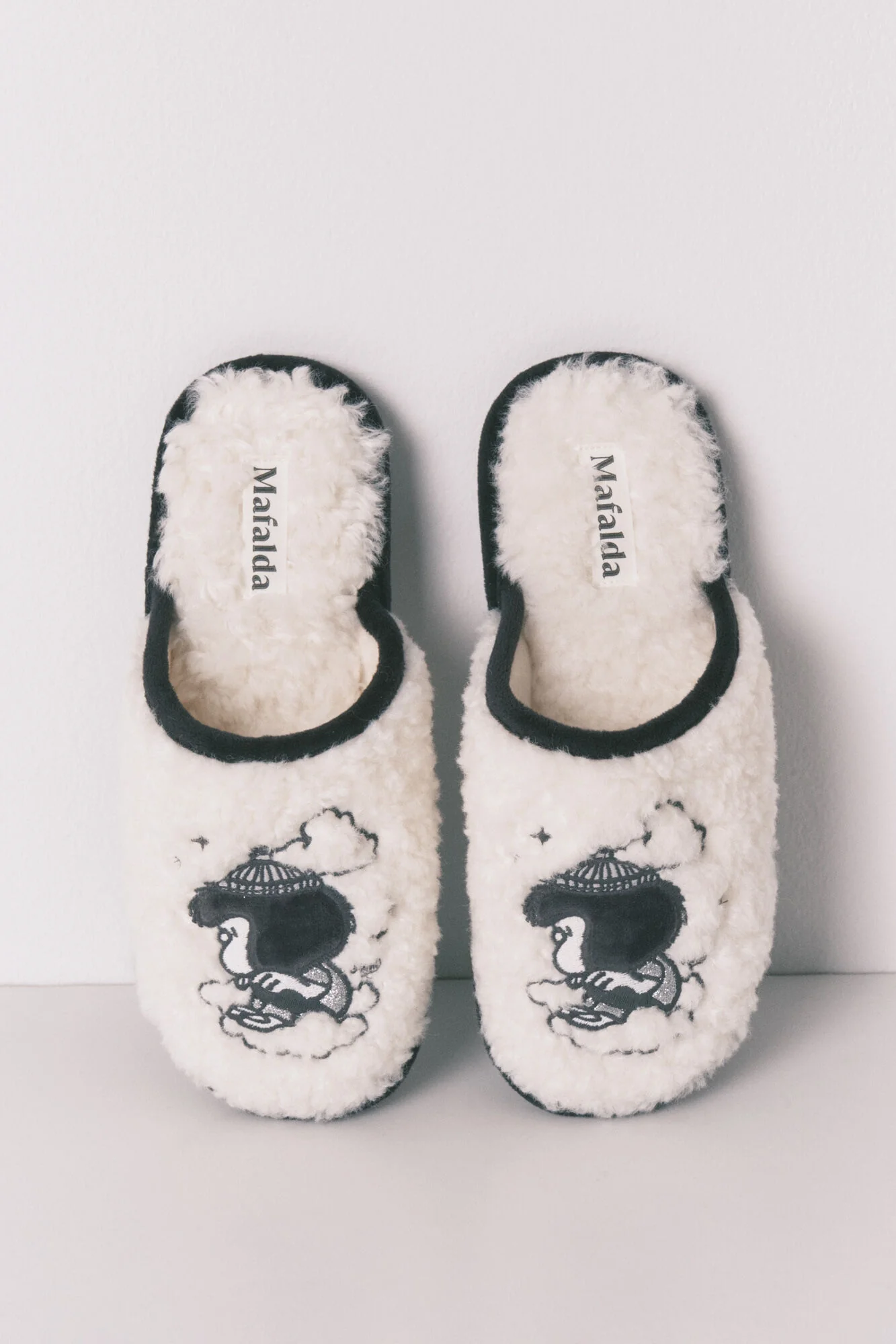 Grey faux shearling slippers MAFALDA - Image 2