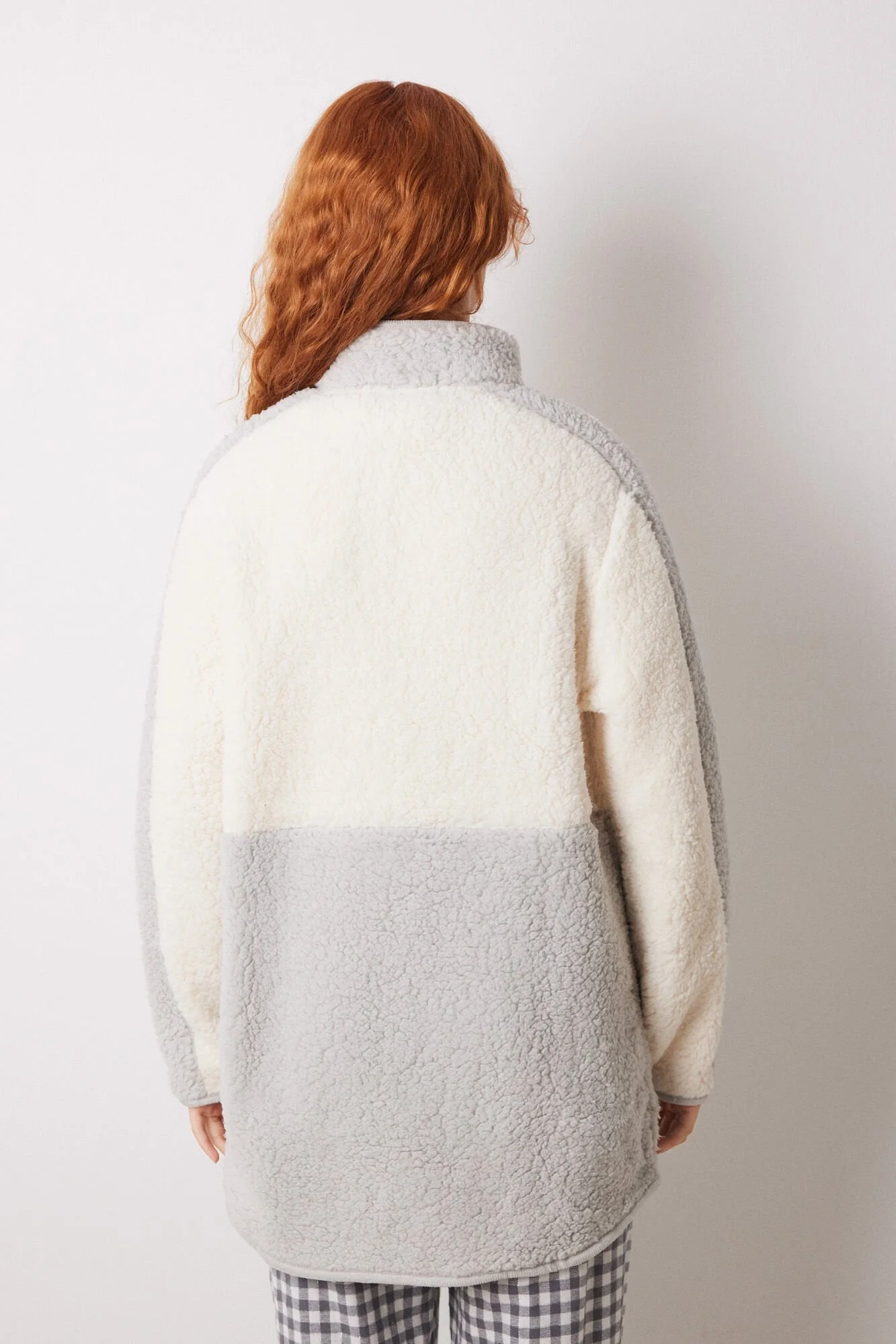 Grey faux shearling stockings coat - Image 3