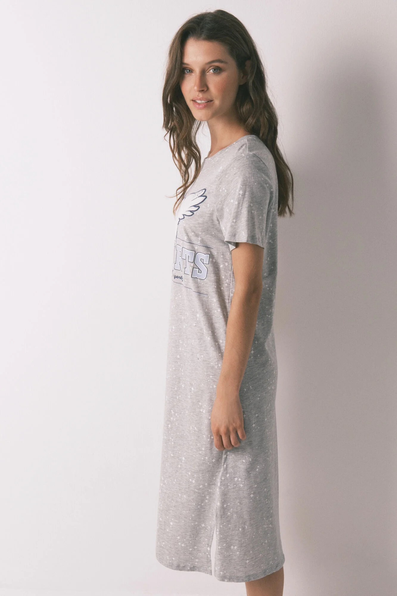 Grey Hedwig print cotton midi camisole - Image 2