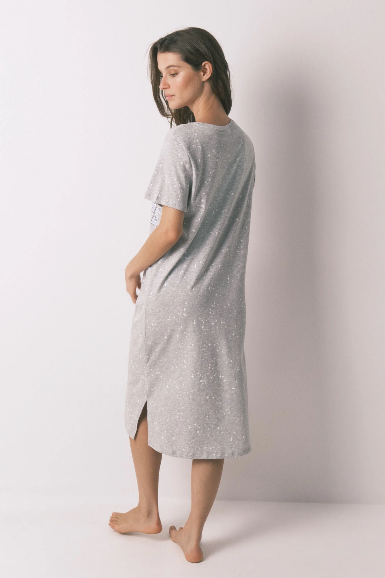 Grey Hedwig print cotton midi camisole - Image 4
