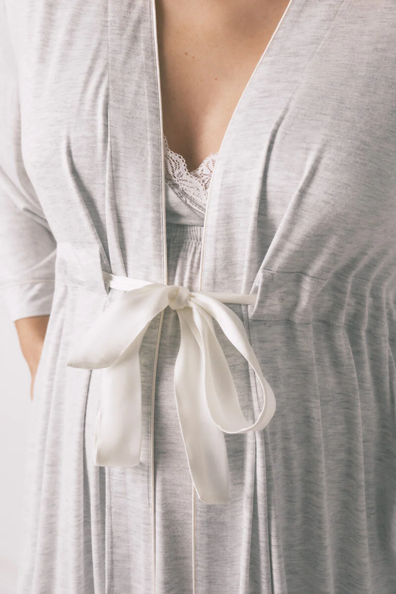 Grey maternity belted robe - Image 2