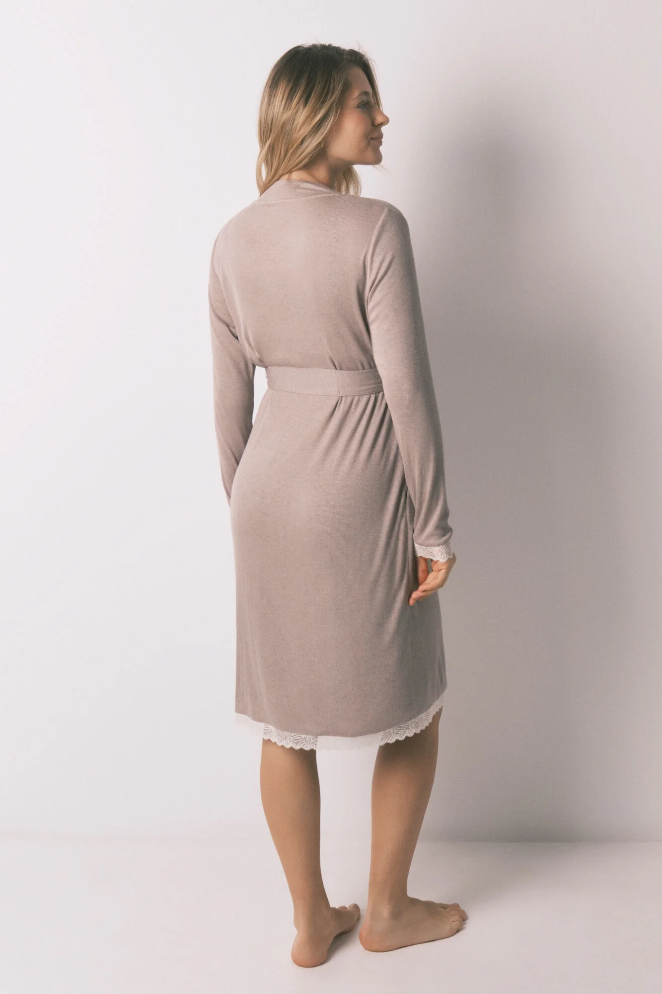 Grey maternity belted robe - Image 3