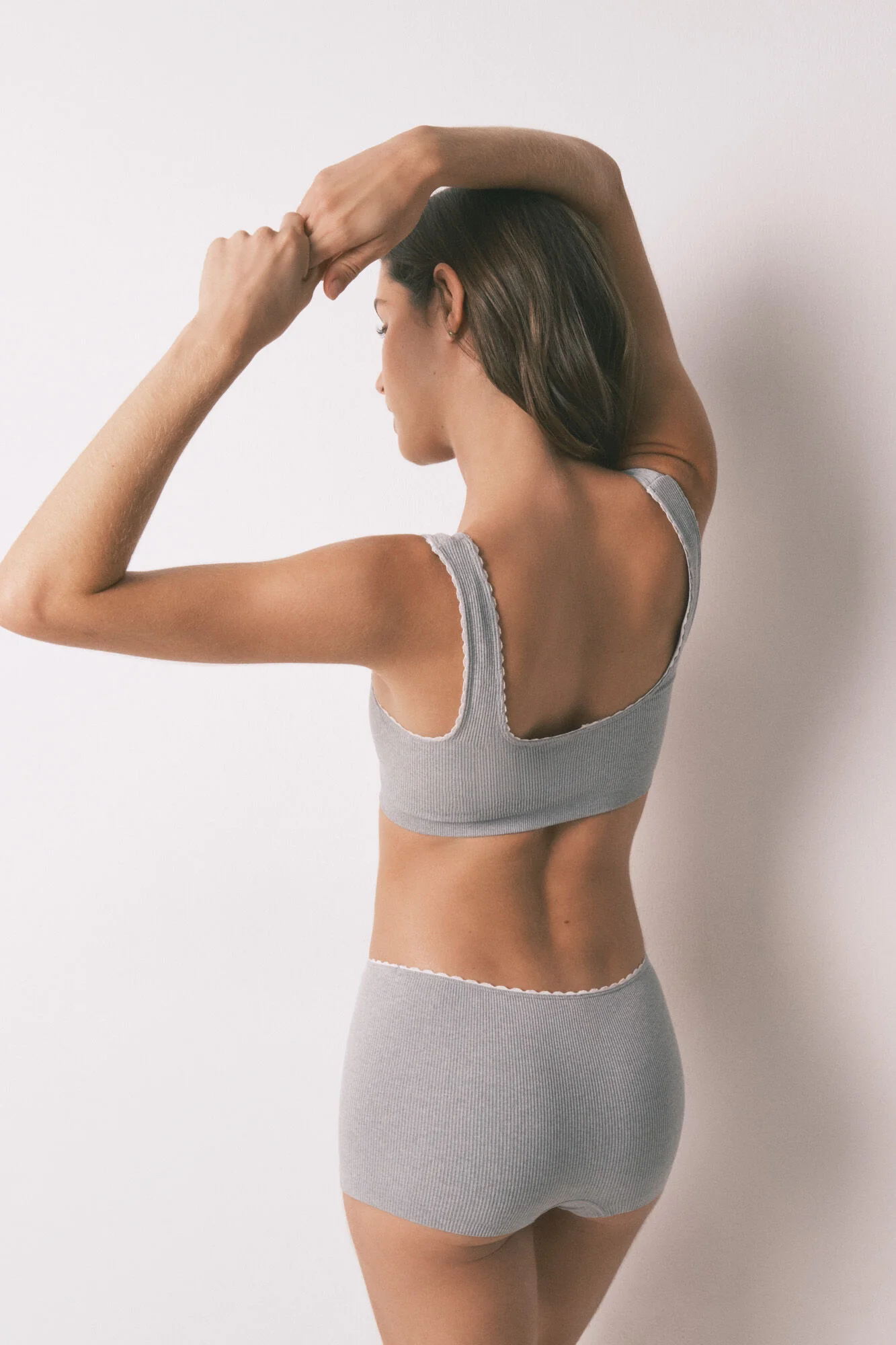 Grey seamless ribbed boxer panty - Image 6