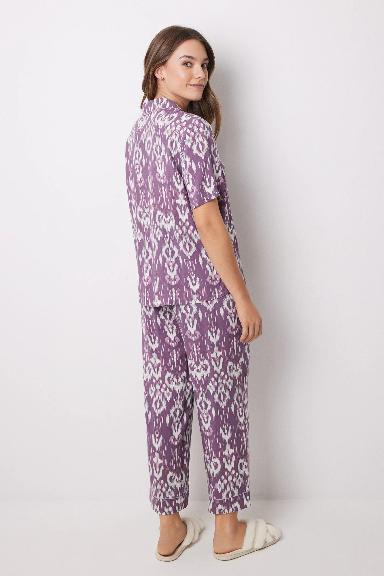 Ikat viscose Capri shirt pajamas - Image 2