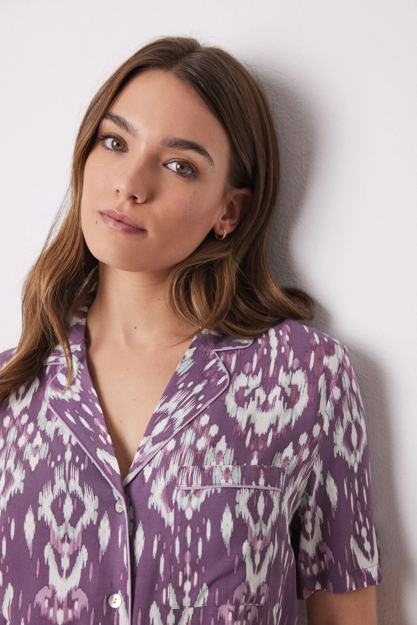 Ikat viscose Capri shirt pajamas - Image 5