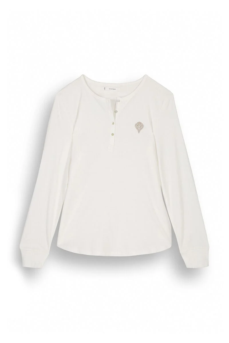 Ivory 100% cotton long-sleeved T-shirt - Image 4