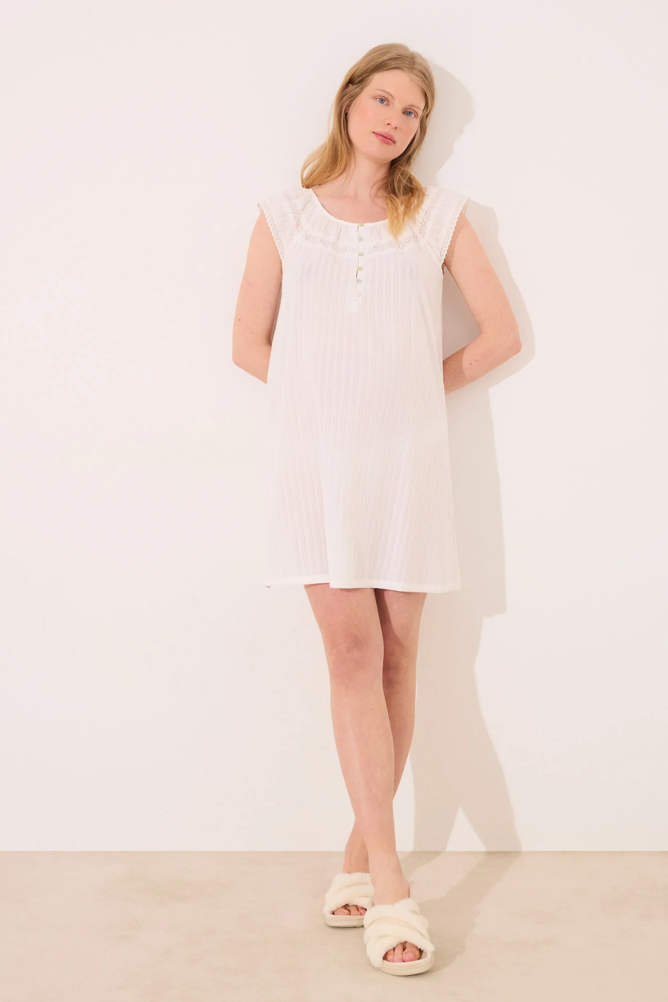 Ivory cotton " maternity " nightgown
