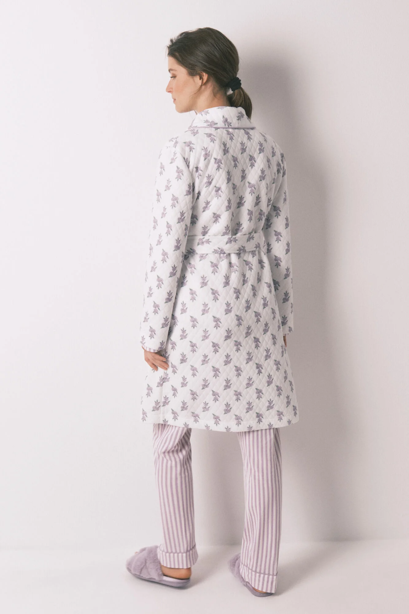 Ivory floral puffer midi robe - Image 5