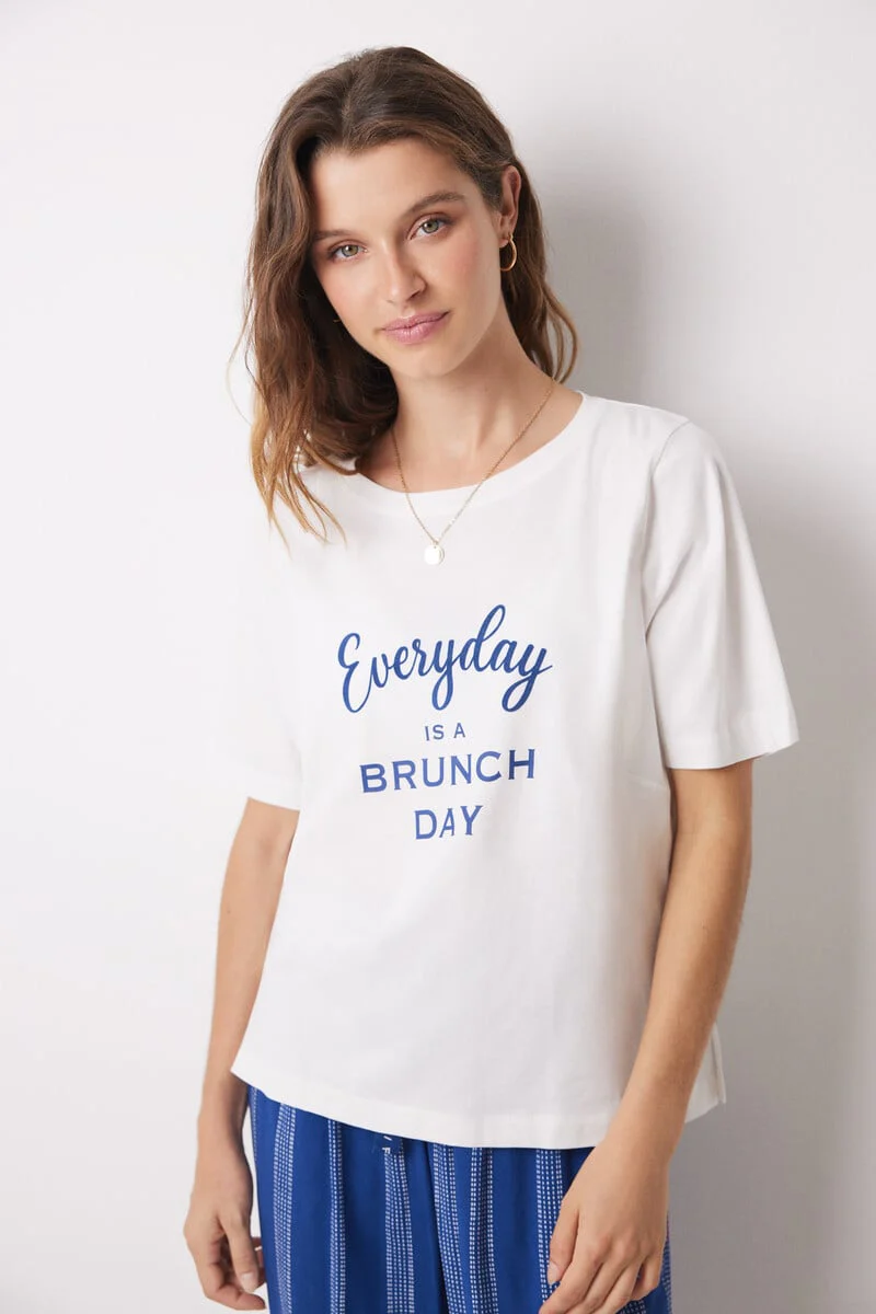 100% cotton ivory sleeve t-shirt - Image 2