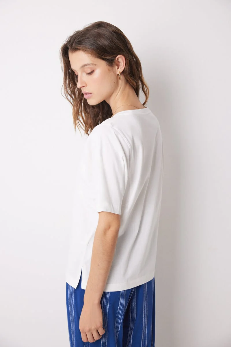 100% cotton ivory sleeve t-shirt - Image 4
