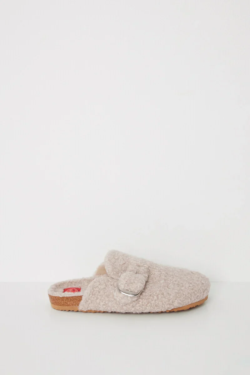 Raw faux shearling slippers - Image 2