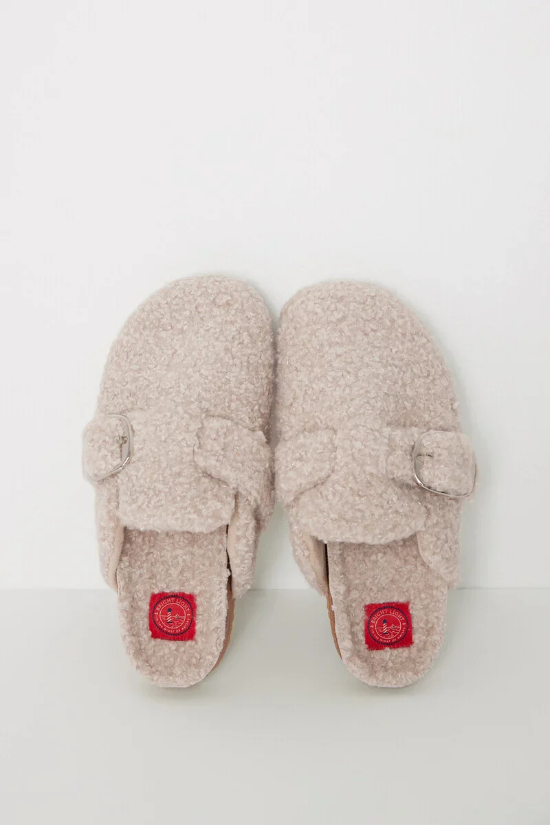 Raw faux shearling slippers - Image 5