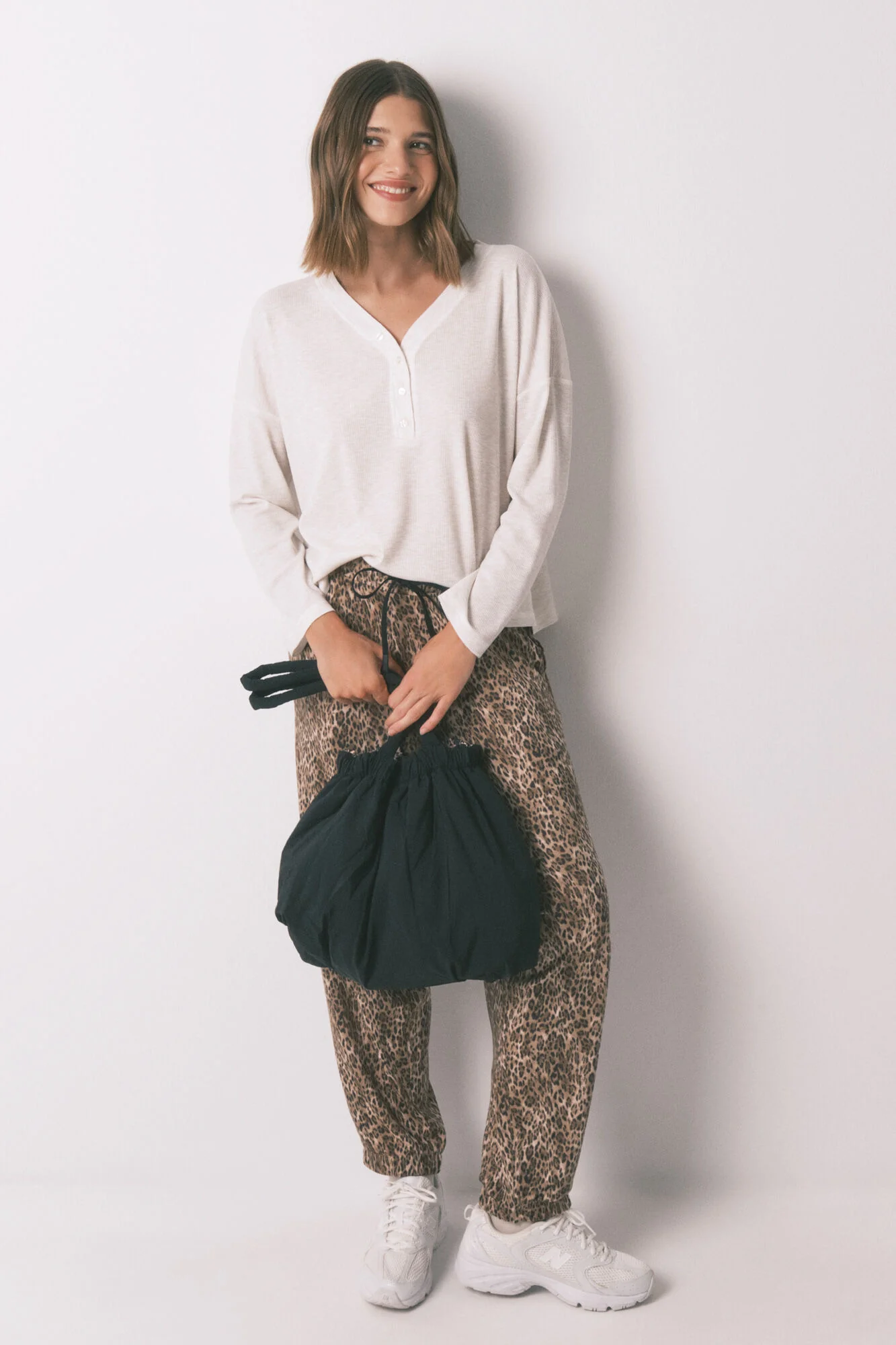 Ivory waffle long sleeve T-shirt - Image 4