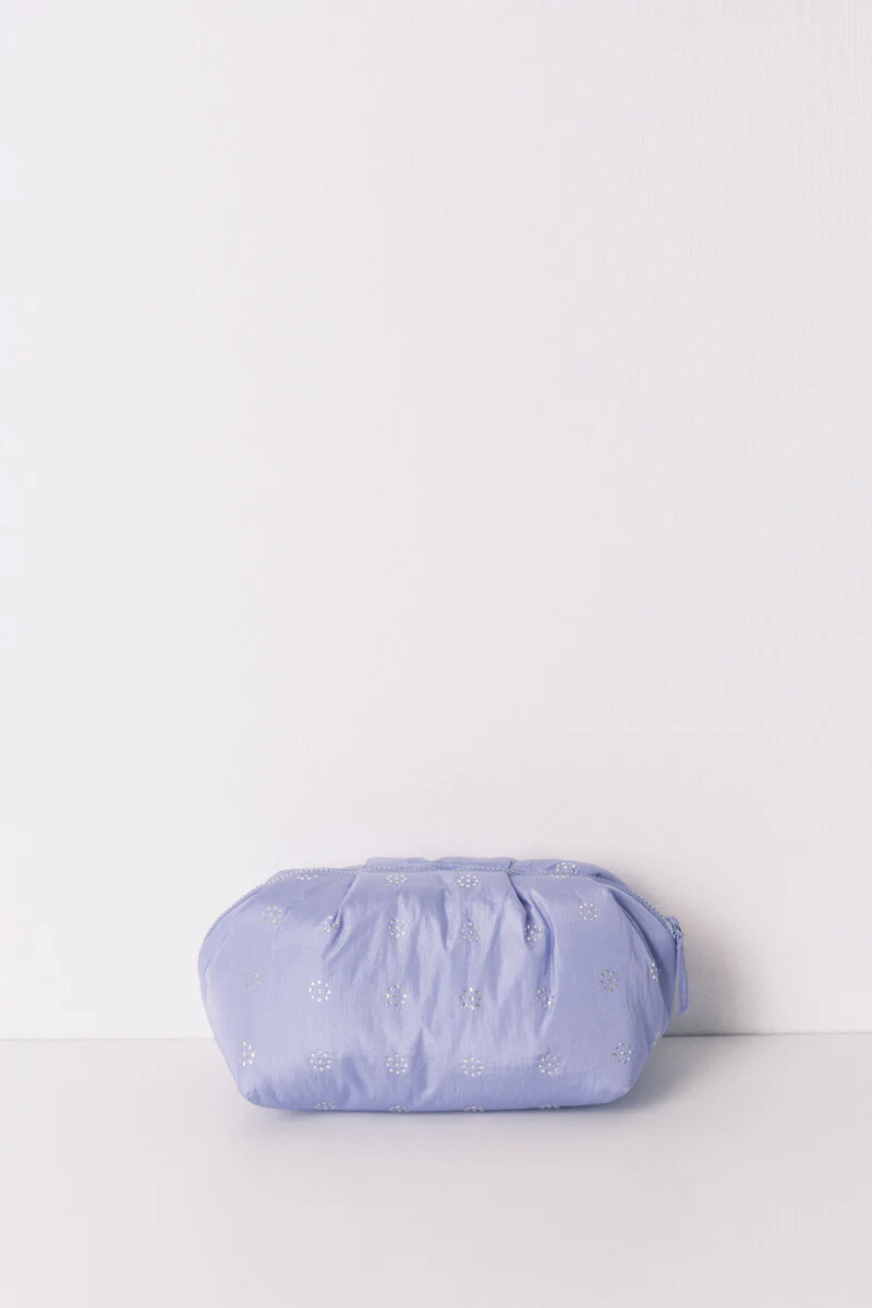 Large puffer blue rhinestone vanity case - Image 5