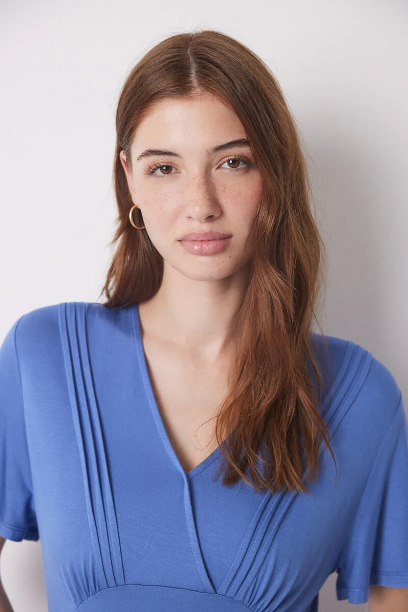 Blue soft touch midi dress - Image 4