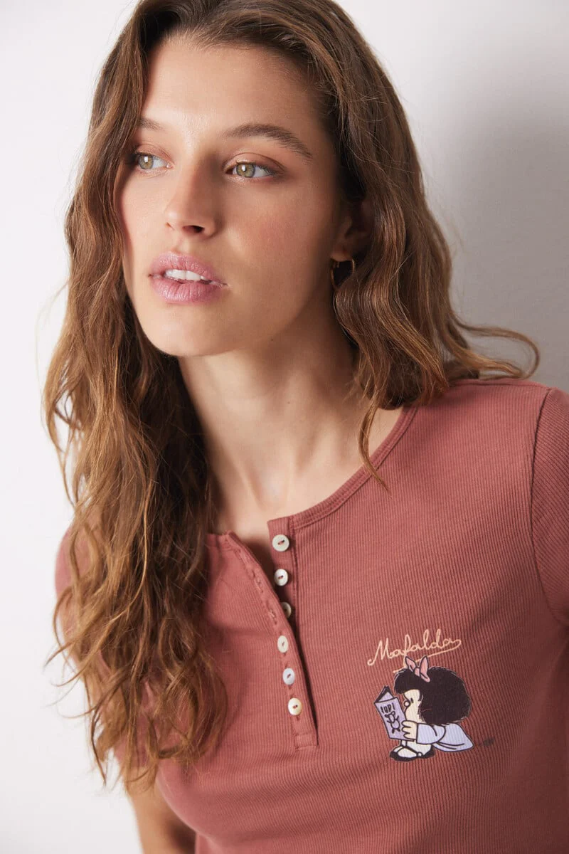 Mafalda brown cotton pajamas - Image 2