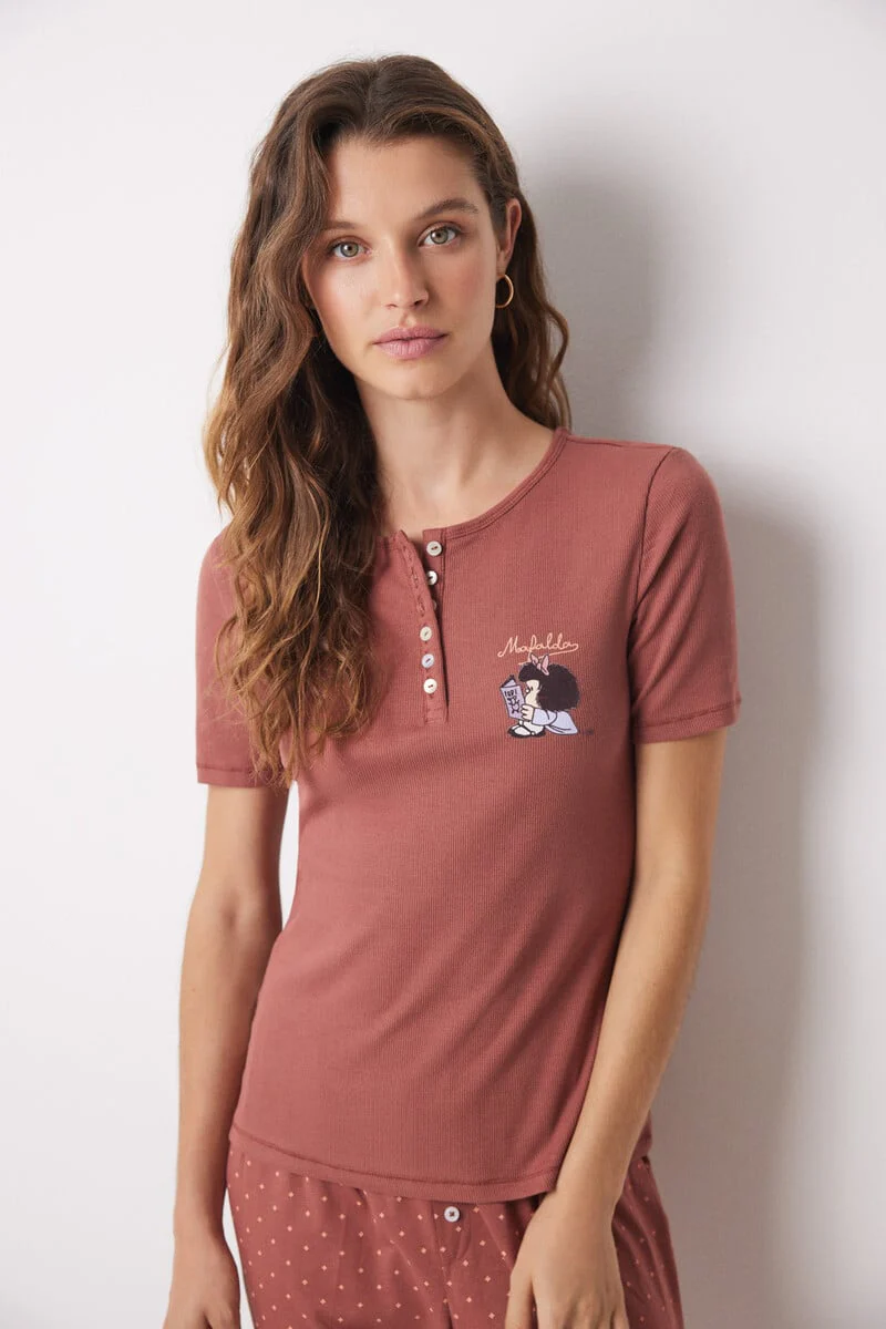 Mafalda brown cotton pajamas - Image 3