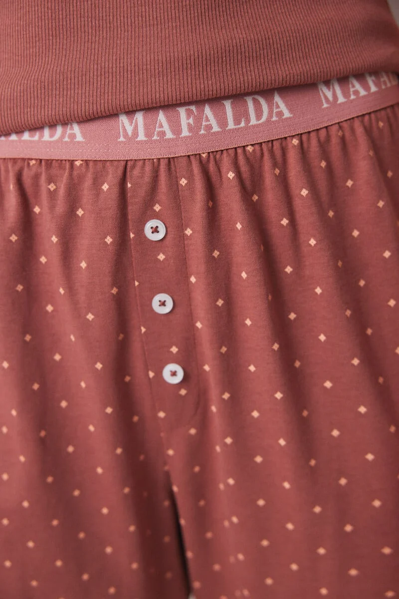Mafalda brown cotton pajamas - Image 4