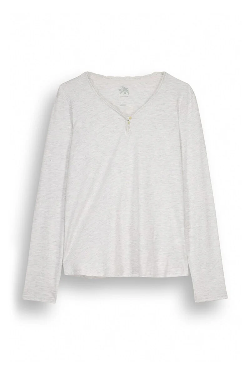Grey long-sleeved T-shirt in 100% cotton - Image 5