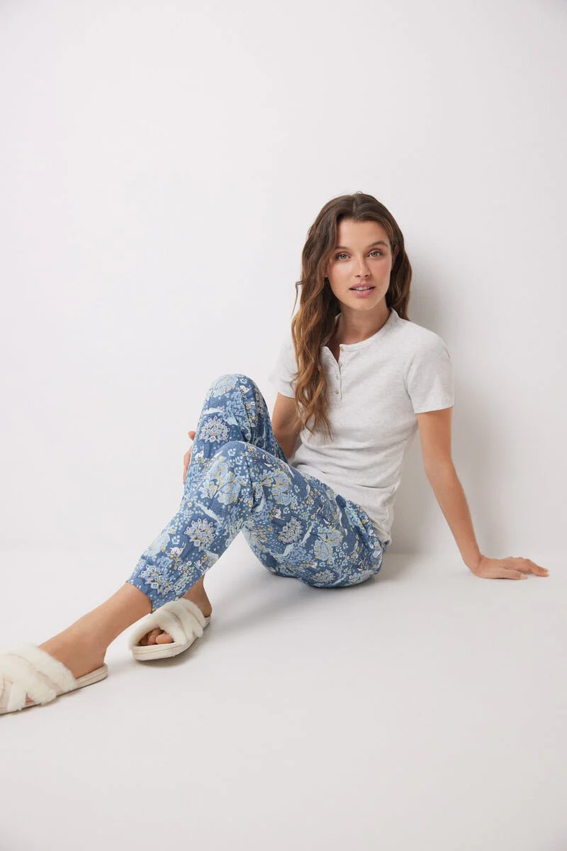 Blue cotton landscape pajamas