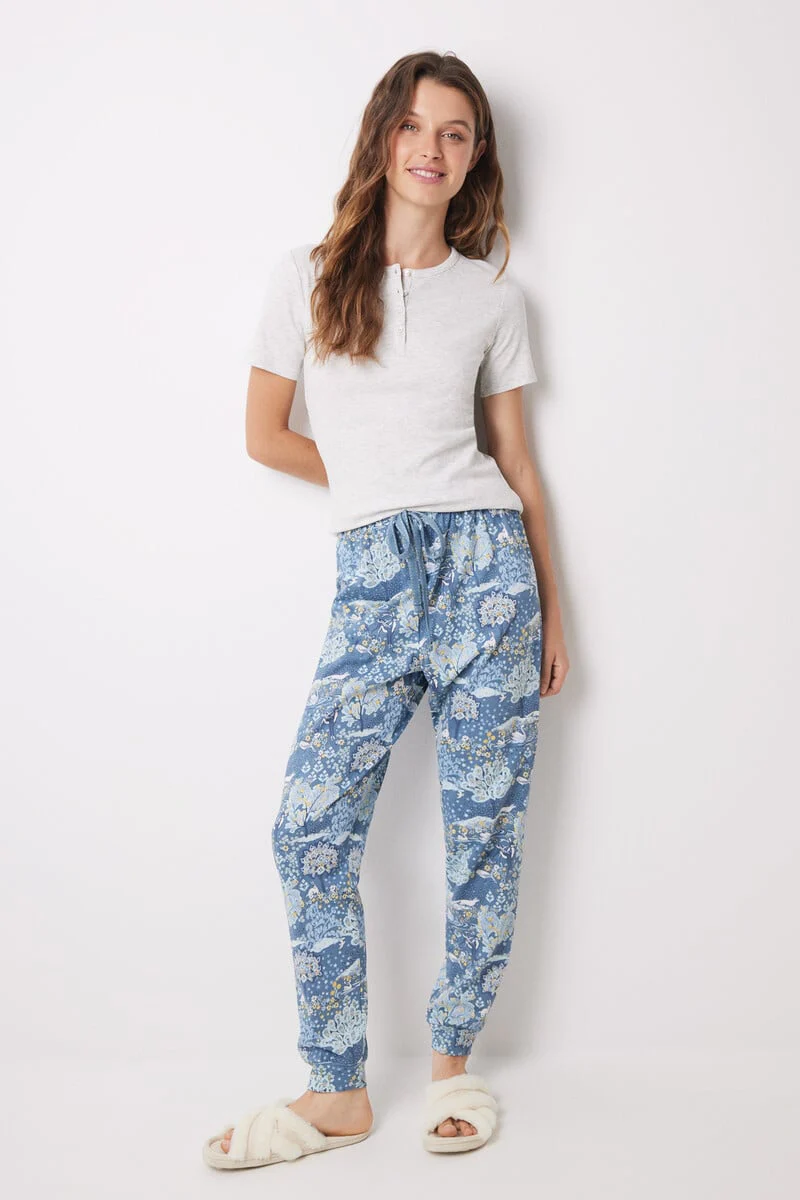 Blue cotton landscape pajamas - Image 3