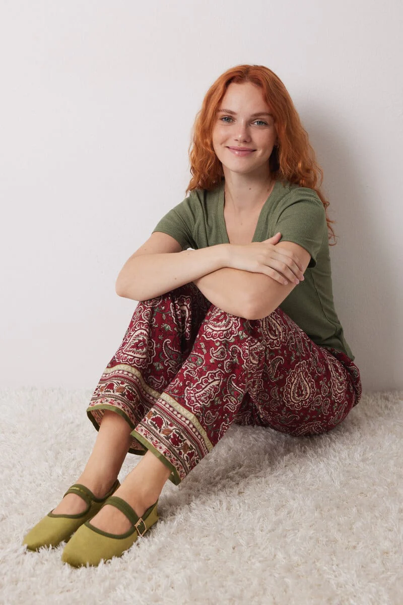 Green ballet flats style slippers - Image 3
