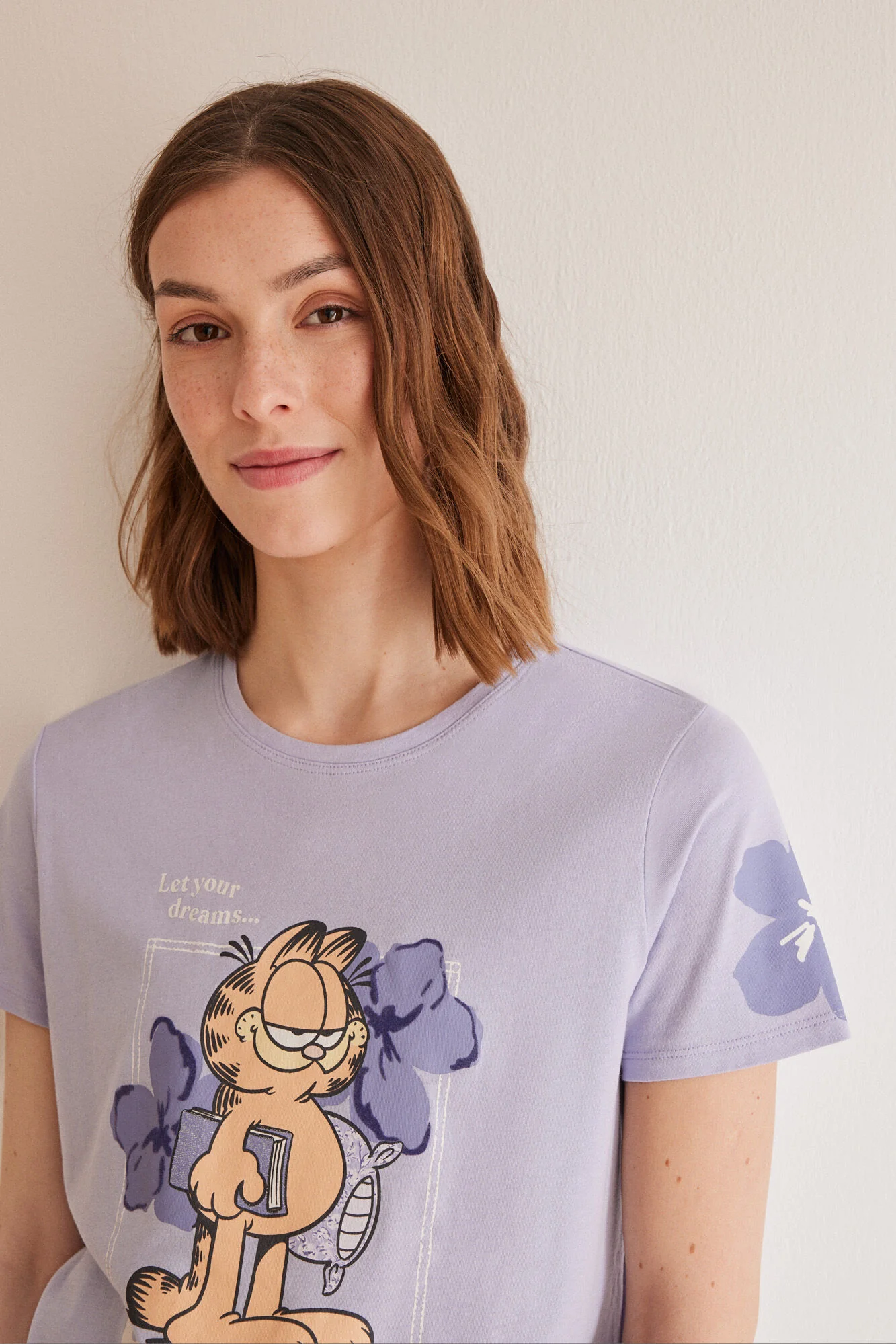 Lilac 100% cotton Garfield pyjamas - Image 3