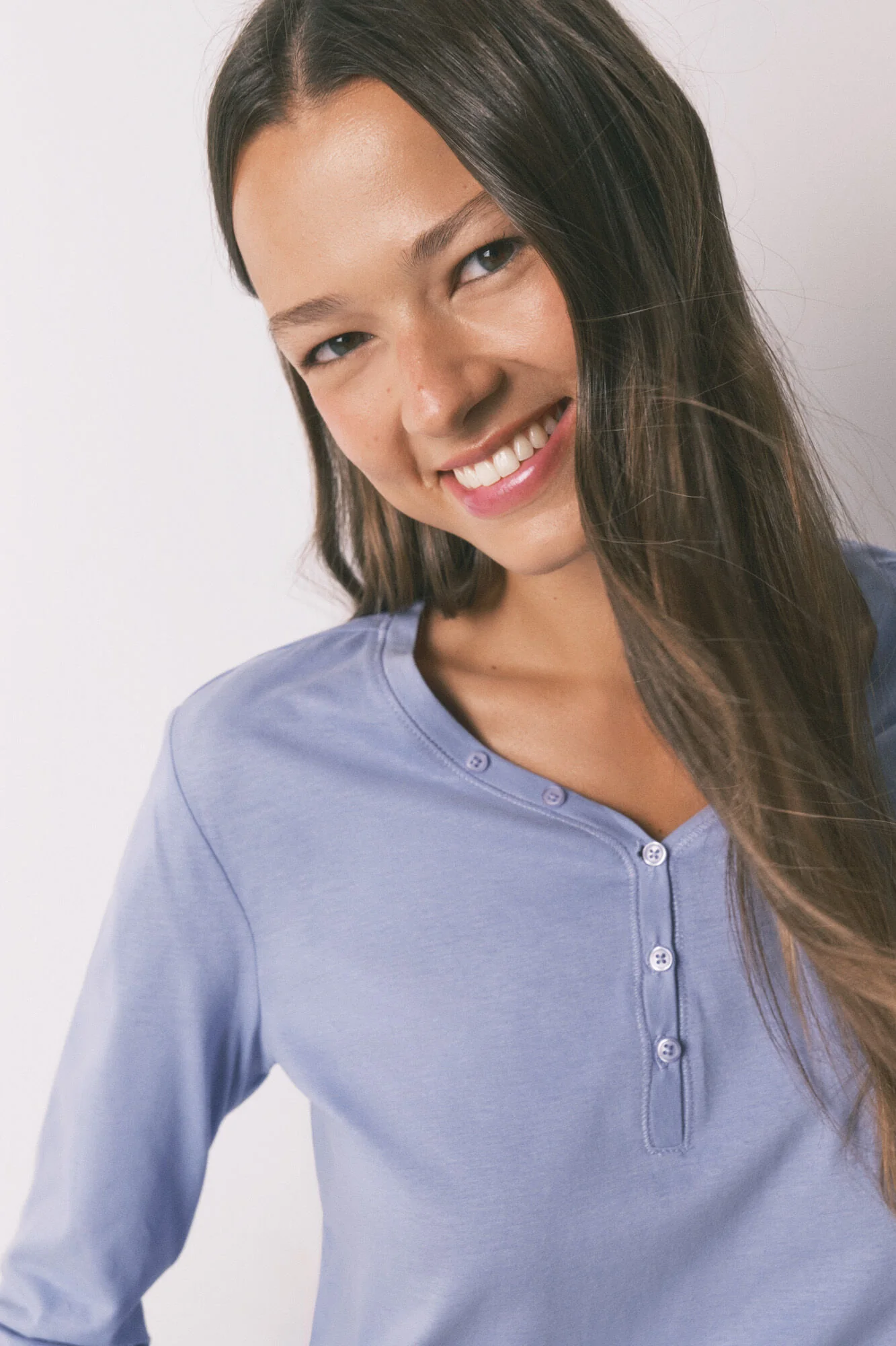 Lilac brushed cotton short sleeve T-shirt - Image 3