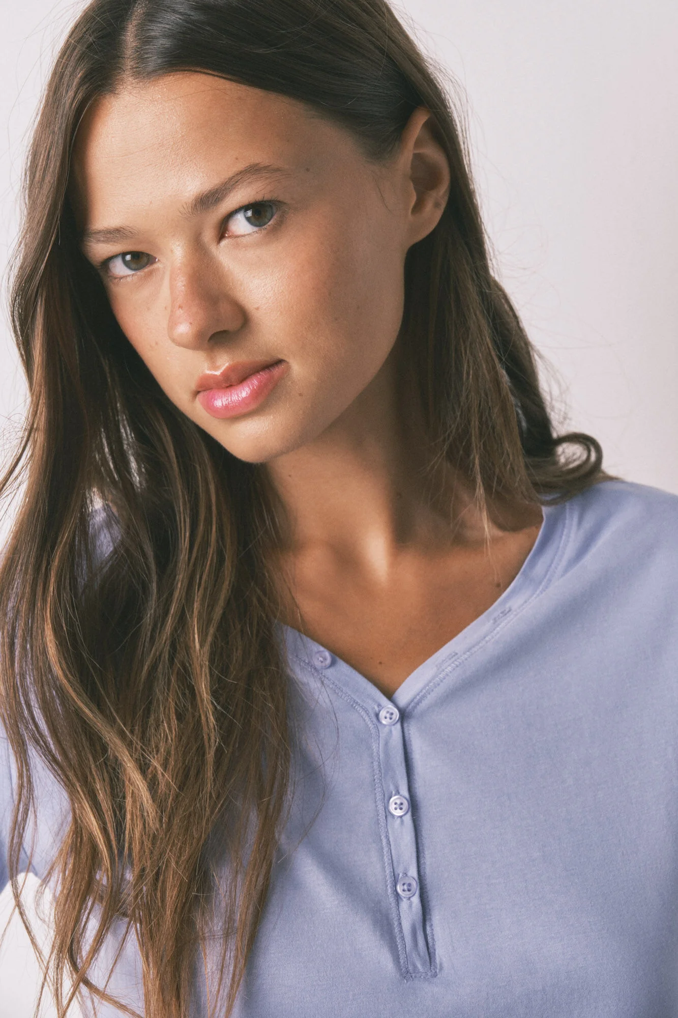 Lilac brushed cotton short sleeve T-shirt - Image 3