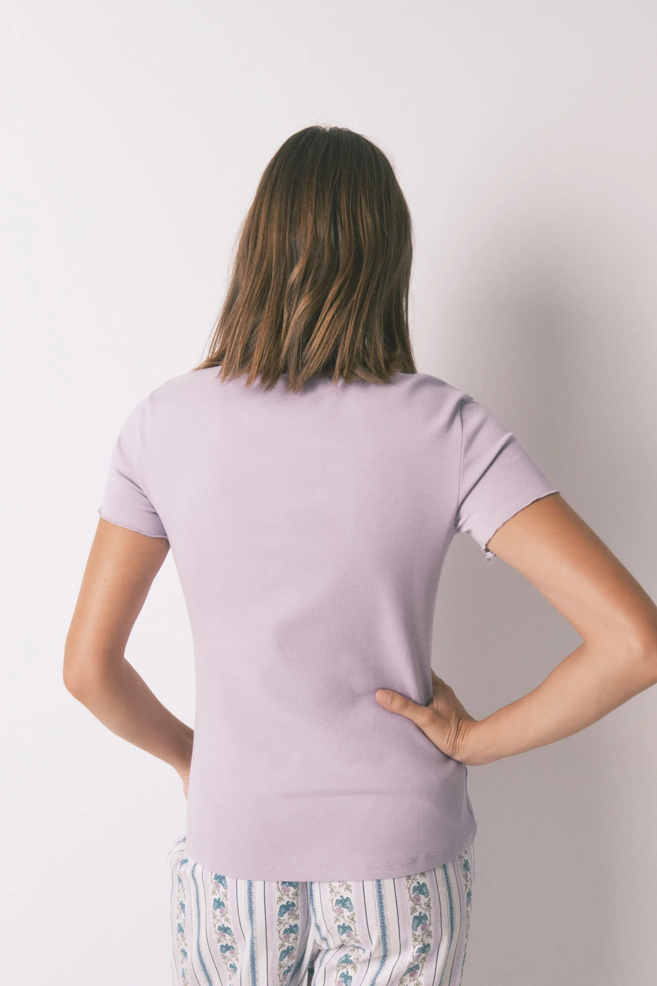 Lilac cotton short sleeve T-shirt - Image 2