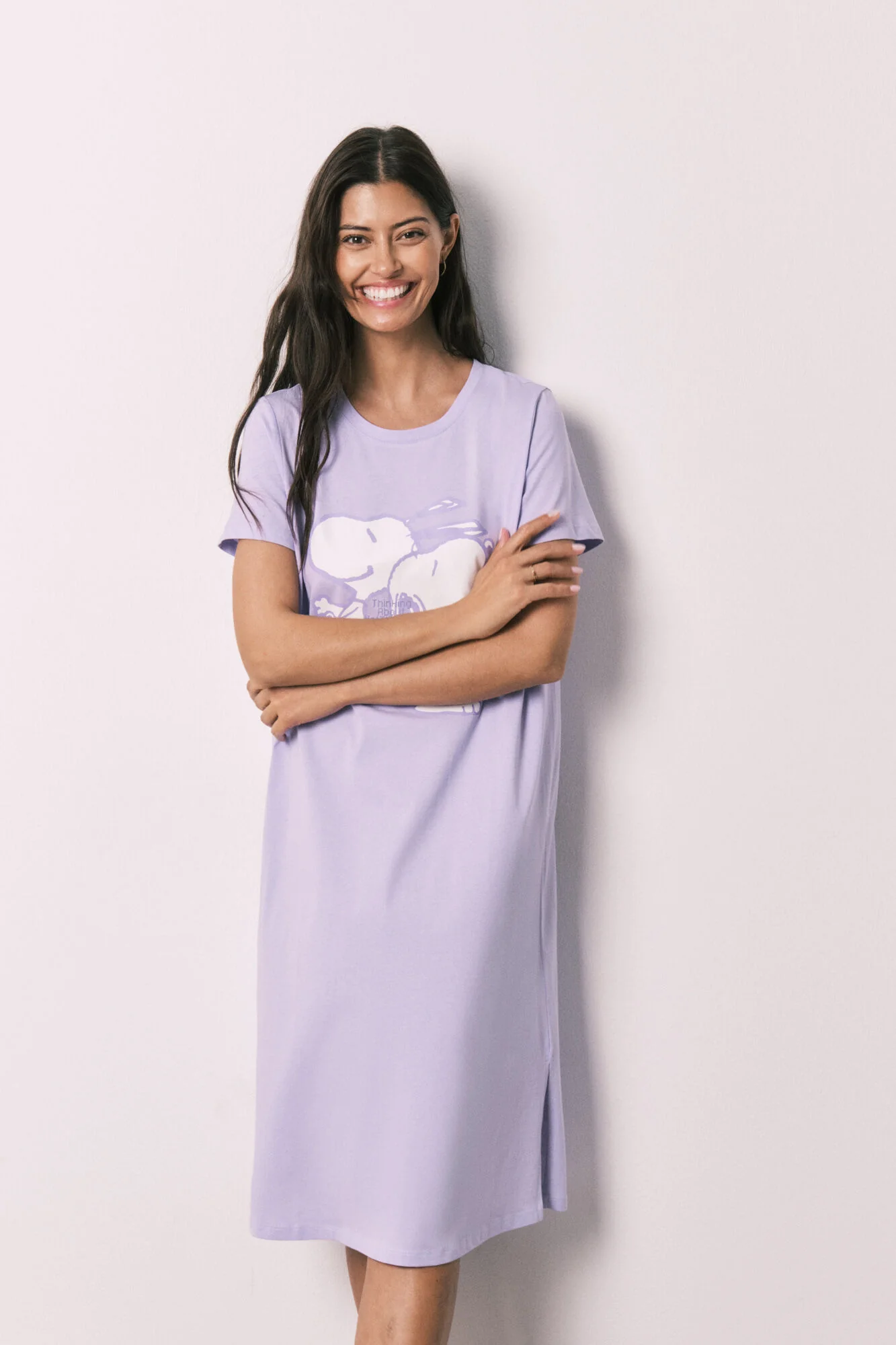 Lilac cotton Snoopy nightgown
