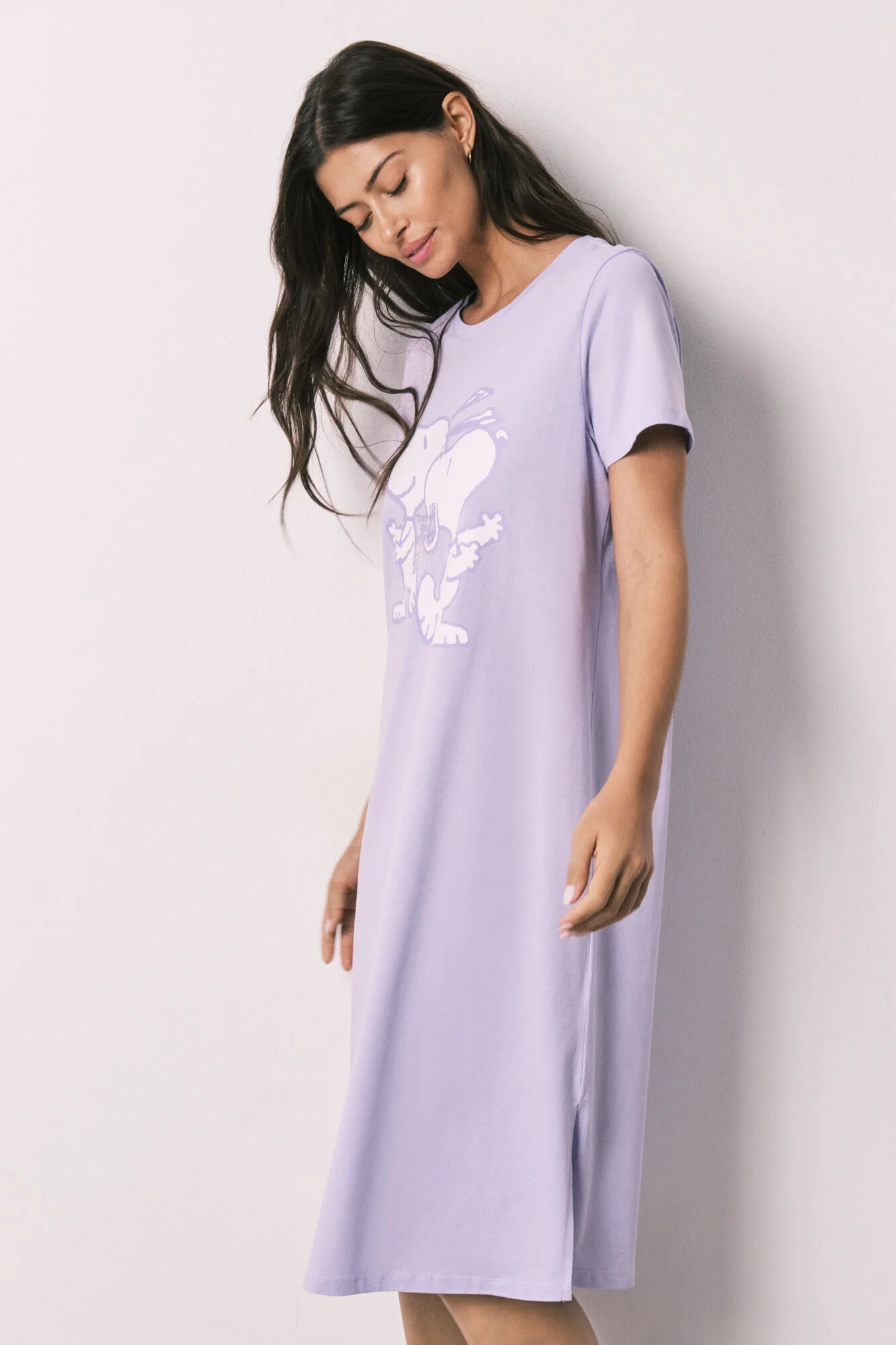 Lilac cotton Snoopy nightgown - Image 3