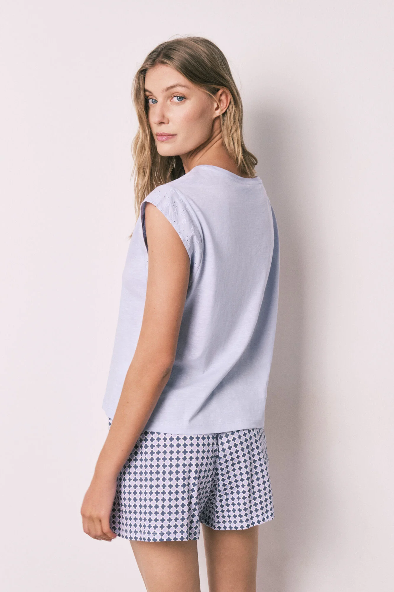 Lilac printed cotton short pyjamas - Image 6