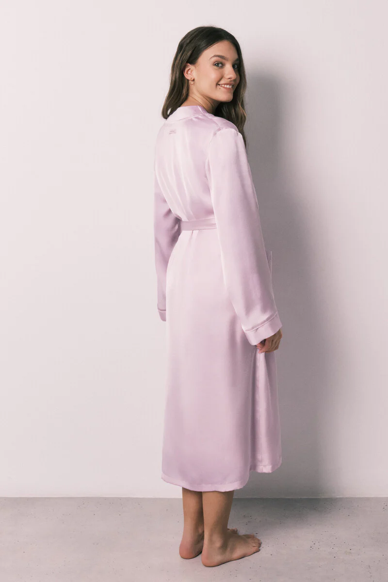 Lilac satin midi robe - Image 5