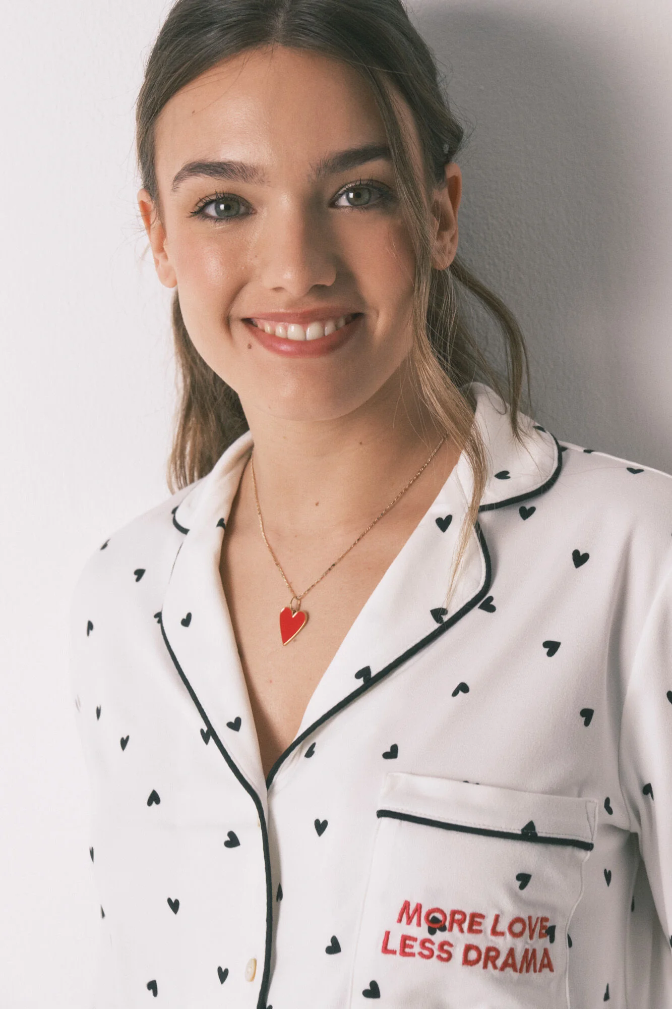 Long classic heart print pyjamas - Image 3