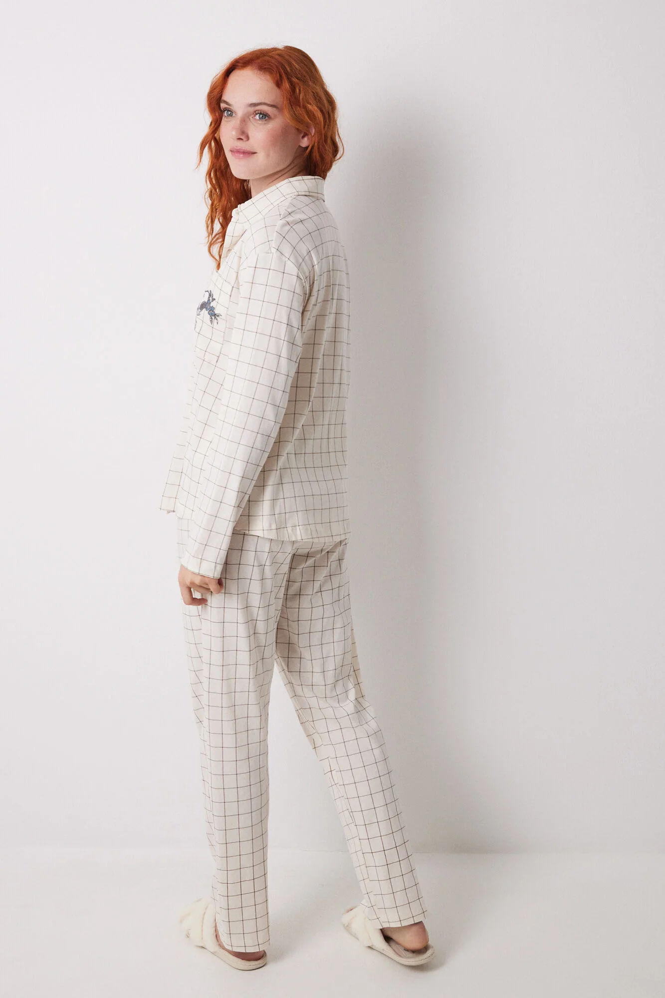 Long classic pyjamas 100% cotton checkered - Image 2