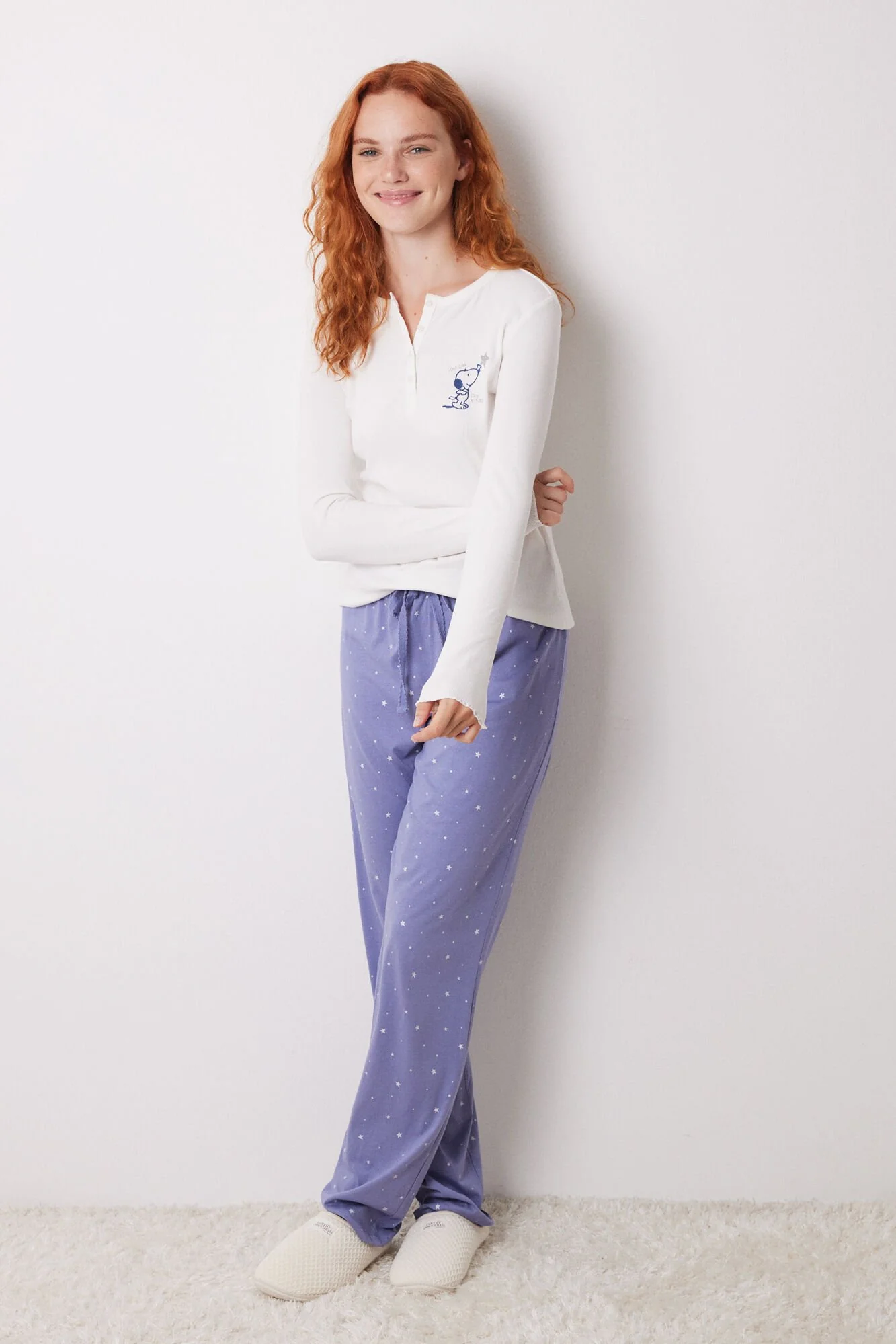 Long cotton Snoopy pyjamas - Image 5