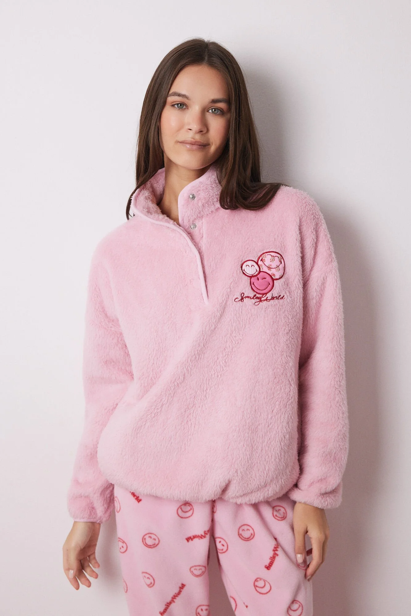 Long fleece pajamas with Smiley faces - Image 6